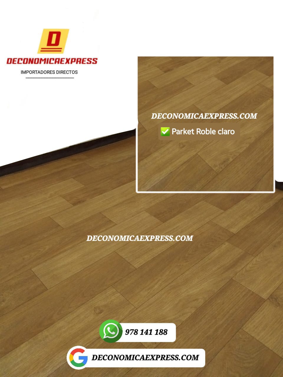PISO VINIL PVC PARKET ROBLE CLARO