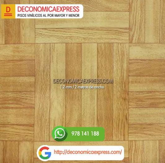 PISO VINILICO PARKET CUADROS PINO 1.2MM TRANSITO MEDIO-ALTO EXCELENTE RENDIMIENTO