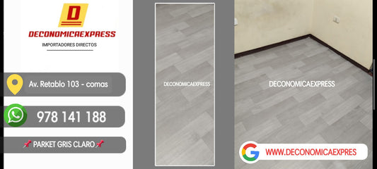 PISOS VINÍLICOS PVC PARKET GRIS CLARO TRANSITO MEDIO